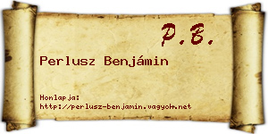 Perlusz Benjámin névjegykártya